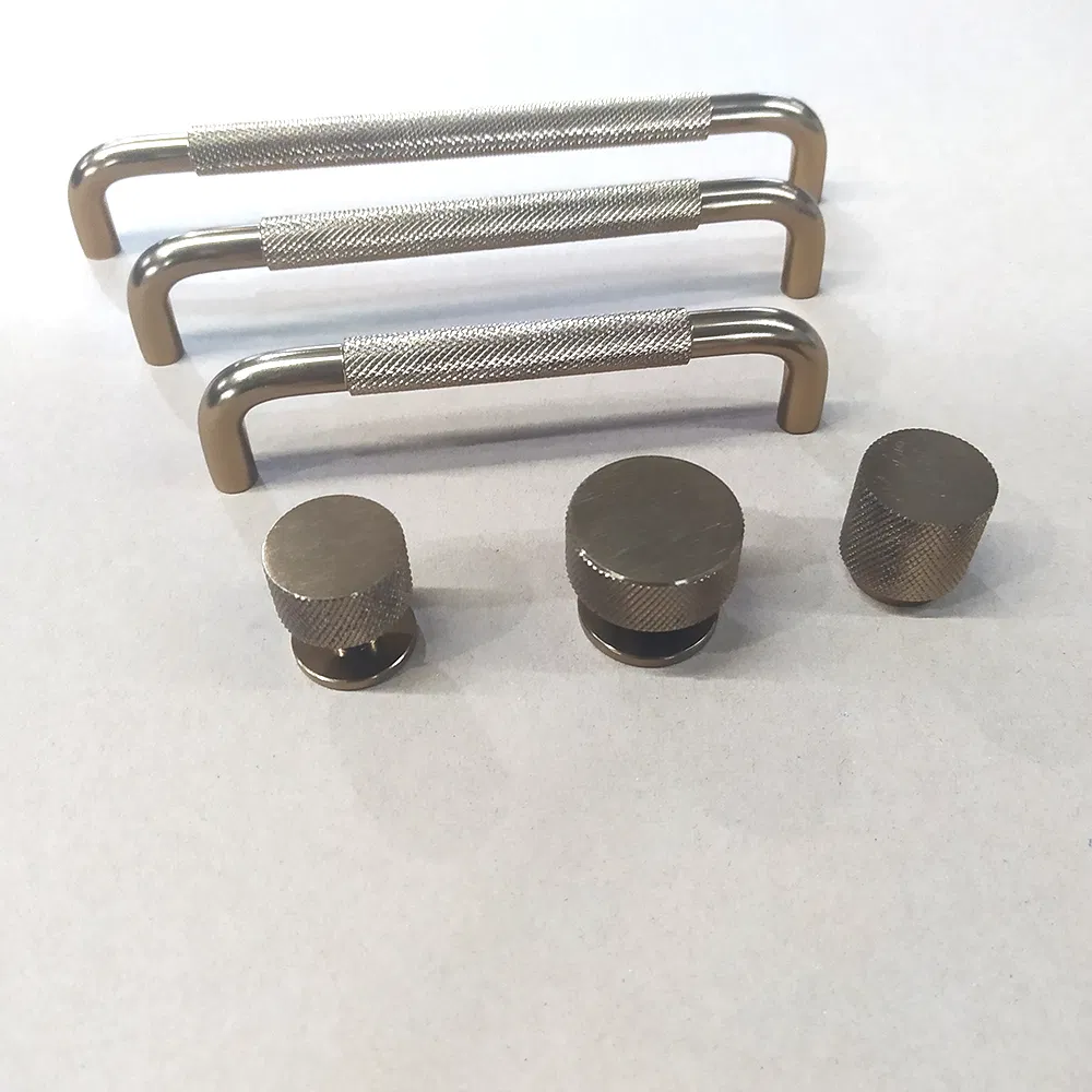 Knurled Handles U Type Aluminum Profile Furniture Wardrobe Cabinet Bar Door Pulls