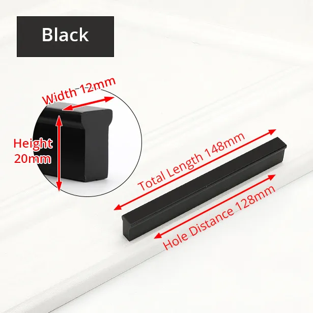 Aluminium Kitchen Handle Knob Furniture Cabinet Drawer Long Knobs Luxury Gold Handle