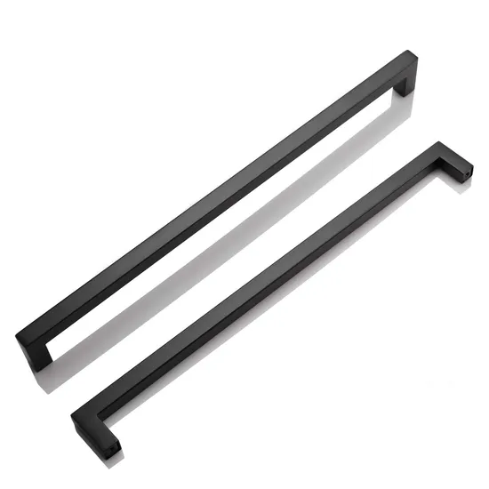 Stainless Steel Cabinet Drawer Door Handle Black Square Tube Furniture Pull Handles