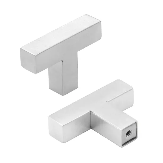 Stainless Steel Cabinet Door Handle Black Square Tube Furniture Drawer Pull Knob