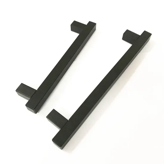 Cabinet Hardware Drawer Handles Black Matt Square T Style Solid Furniture Handle