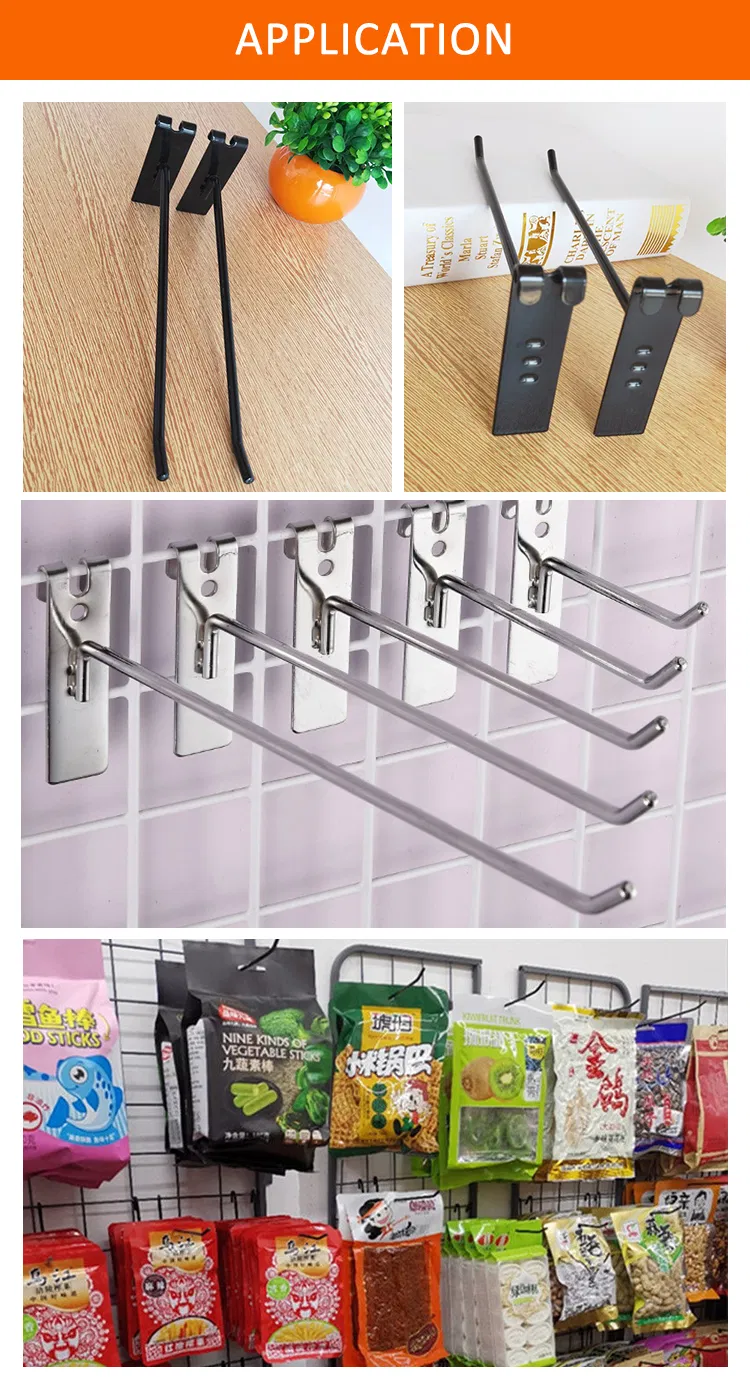 Supermarket Grid Wall Metal Display Hanging Hook/ Iron Plating Net Display Hook