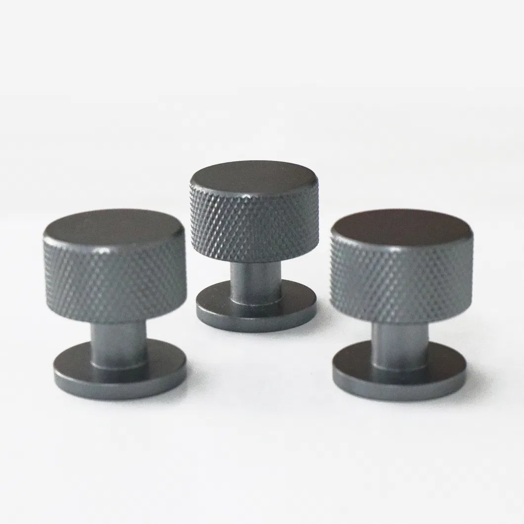 Furniture Cabinet Knobs Black Gold White Knurled Texture Drawer Pull Knob