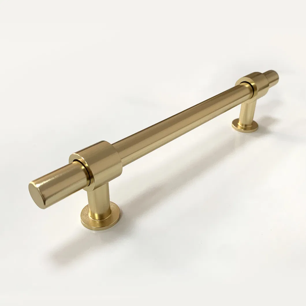 Furniture Handles Aluminum Alloy Brass Gold T Bar Knurling Cabinet Cupboard Handle