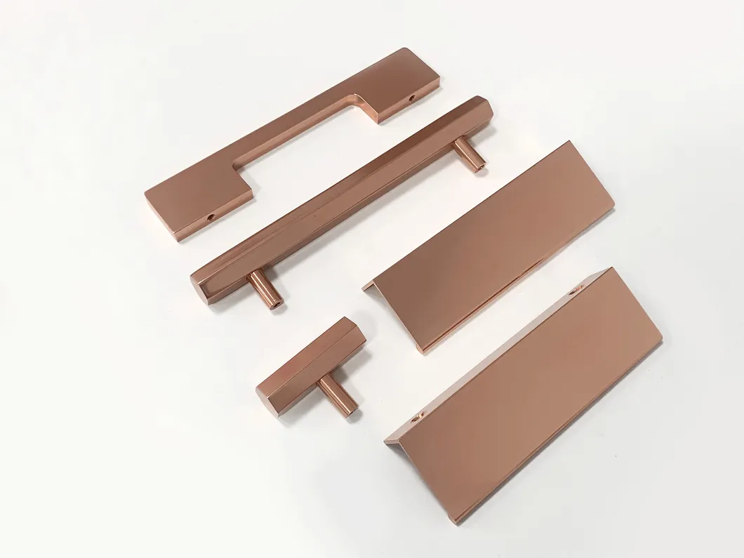 Furniture Hardware Cabinet Bathroom Handle Aluminum Rose Gold Kitchen Pull Handle