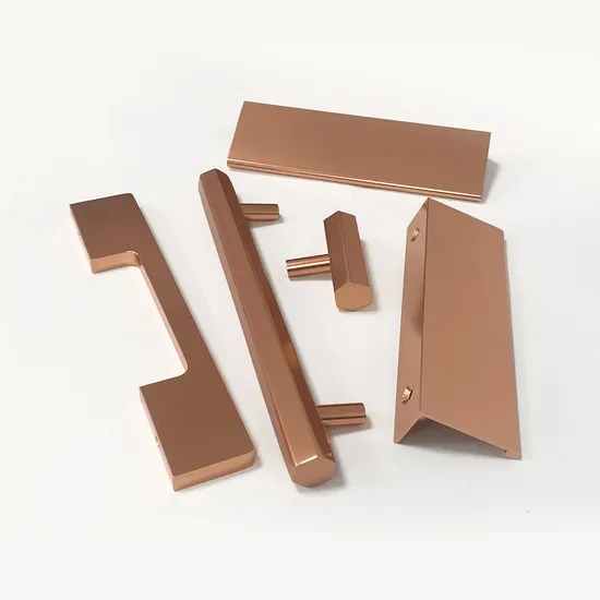 Furniture Hardware Cabinet Bathroom Handle Aluminum Rose Gold Kitchen Pull Handle