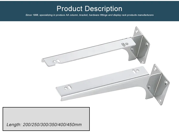 Wall Mount Chrome Glass Shelf Bracket Support Shelve