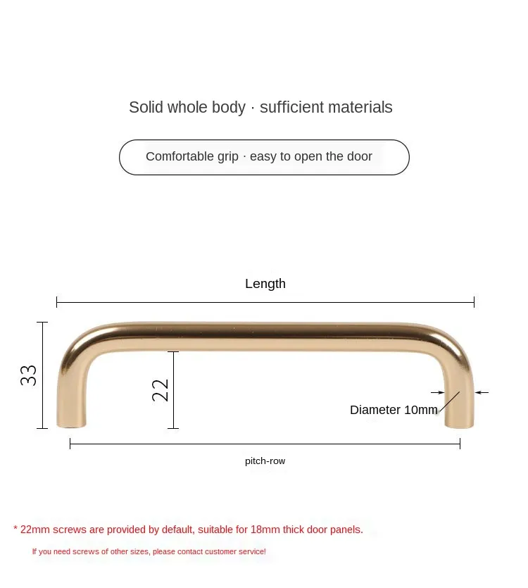 Solid U-Shaped Cabinets and Drawers Simple Kitchen Furniture Aluminum Handles Pulls