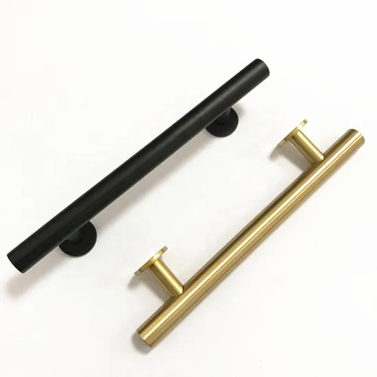 Brass Satin Gold Matt Black Stainless Steel Round T Bar Pull Handle