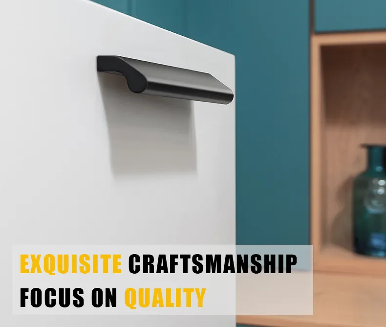 Aluminum Furniture Accessories Wardrobe Drawer Handles Matt Black Kitchen Cabinet Pull Handle