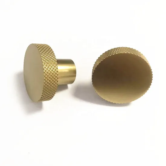 Brass Gold Knurled Cabinet Drawer Round Knobs
