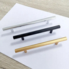 Modern Cabinet Drawer Handles Matt Gold Black Furniture Kitchen Aluminum 96mm Handle