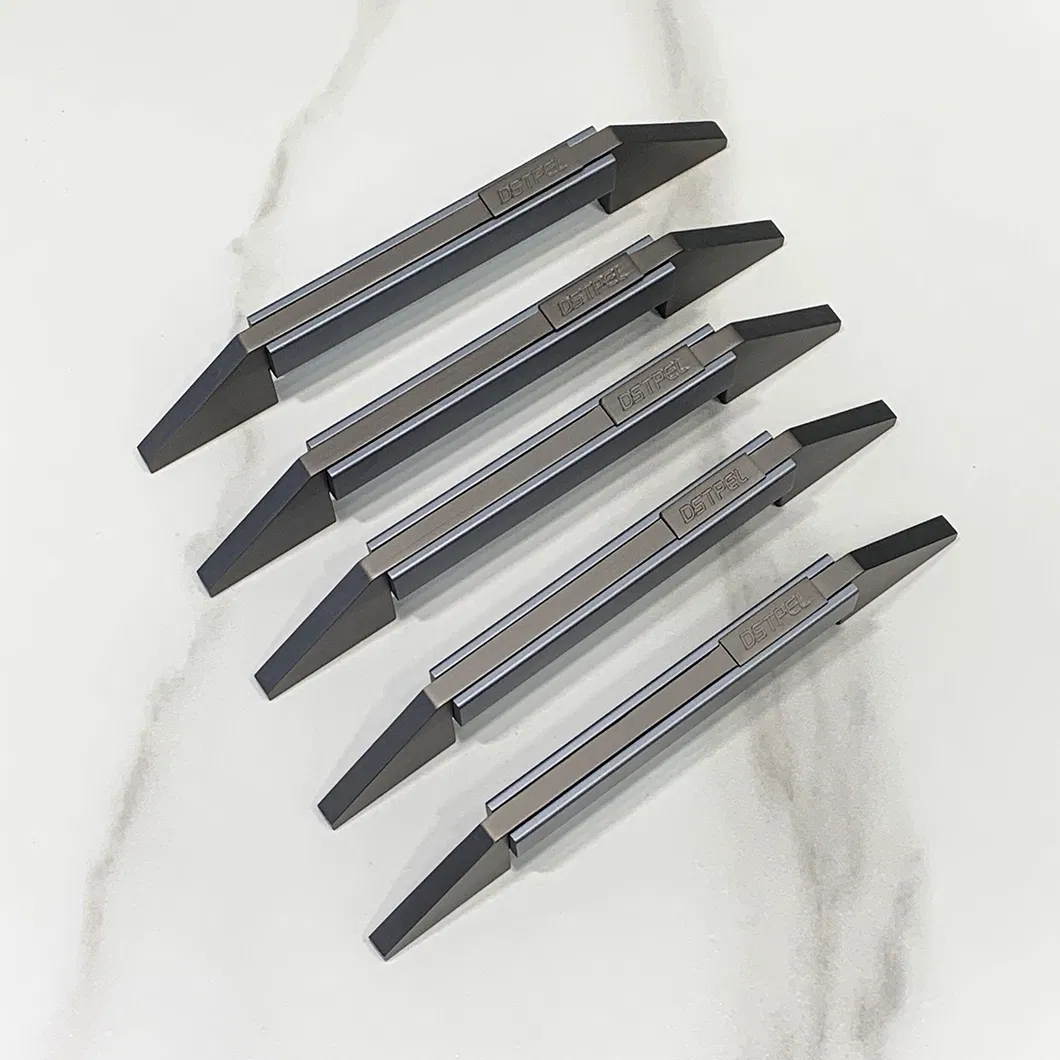 Furniture Handles Customizable Logo Modern Aluminum Gray Cabinet Handle