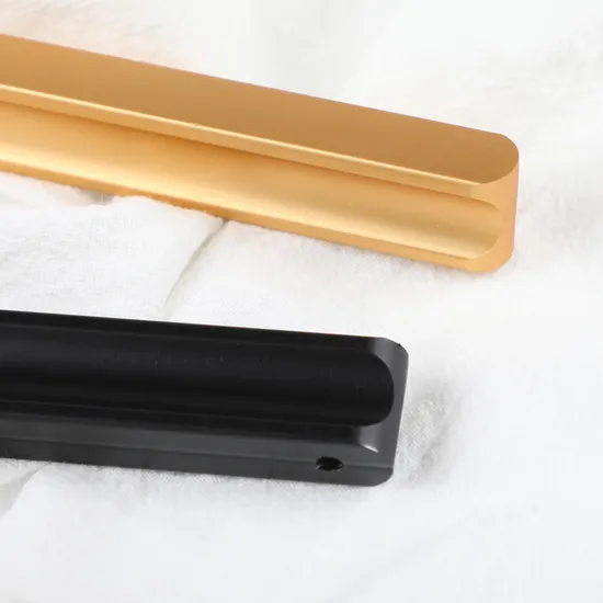 Kitchen Cabinet L Shaped Pull Handle Modern Aluminum Gold Furniture Drawer Handles