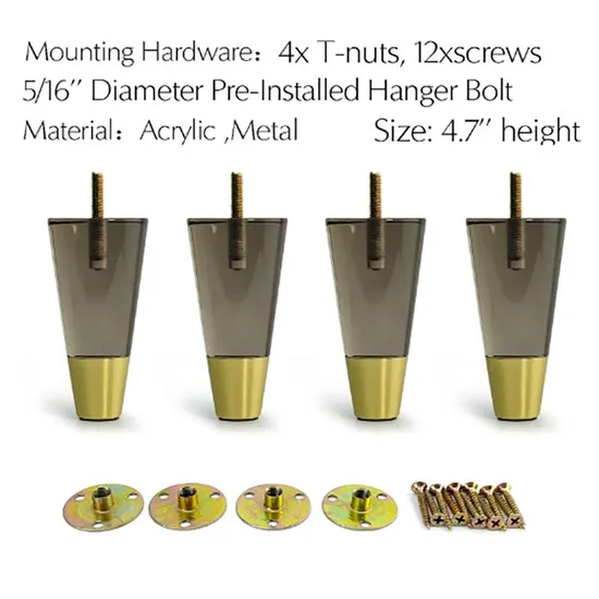 Modern Furniture Hardware Acrylic Legs for Chair and Sofa