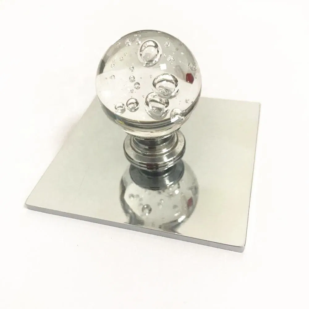 Zinc Furniture Hardware Style Crystal Glass Cabinet Drawer Chrome Knob
