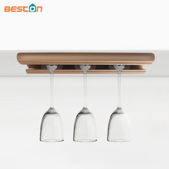 Wall Mounted Wine Glass Rack Aluminum Under Cabinet Wine Glasses Holder