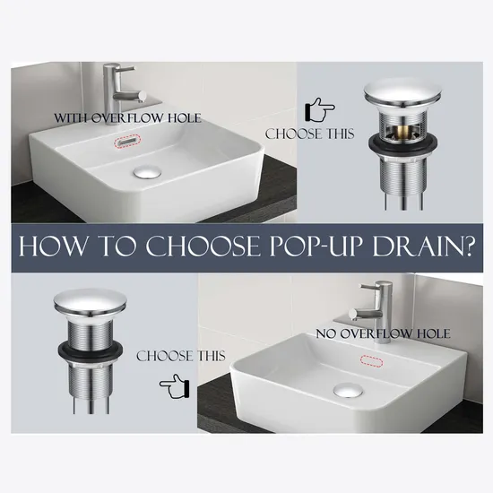 Pop up Waste Drain with Overflow Chrome