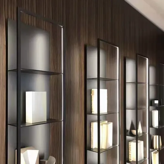 Wall Mount Floating Shelves Living Room 5 Tier Shelf with LED Lights