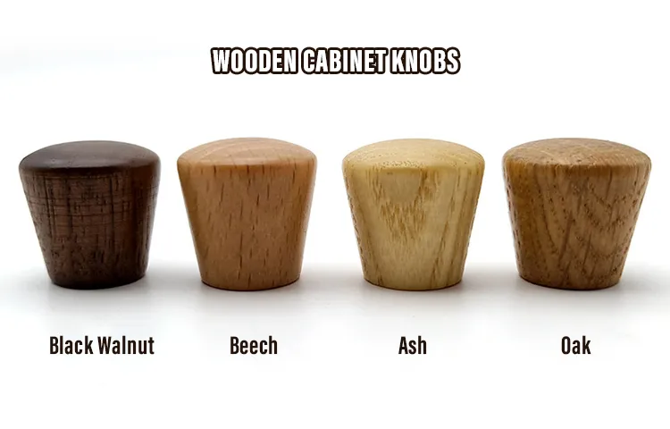 Solid Wood Beech Round Small Furniture Pull Mini Drawer Closet Knobs