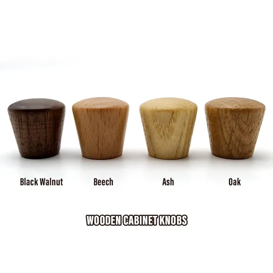 Solid Wood Beech Round Small Furniture Pull Mini Drawer Closet Knobs