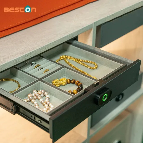 Fingerprint Lock Jewelry Drawer Safe Slide out Hidden Hotel Finance Drawer Safes