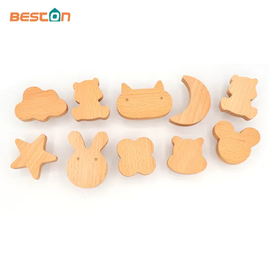 Star Moon Children Furniture Handle Hook Cartoon Solid Wood Cabinet Door Pulls