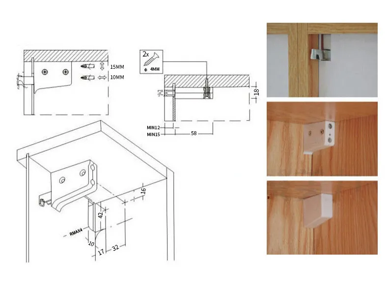 Wall Hanging Bracket Cabinet Hanging Code Cube Plastic Corner Connector