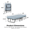 Adult Portable Adjustable King Size Folding Sleeping Platform Bed Frame with Wheel