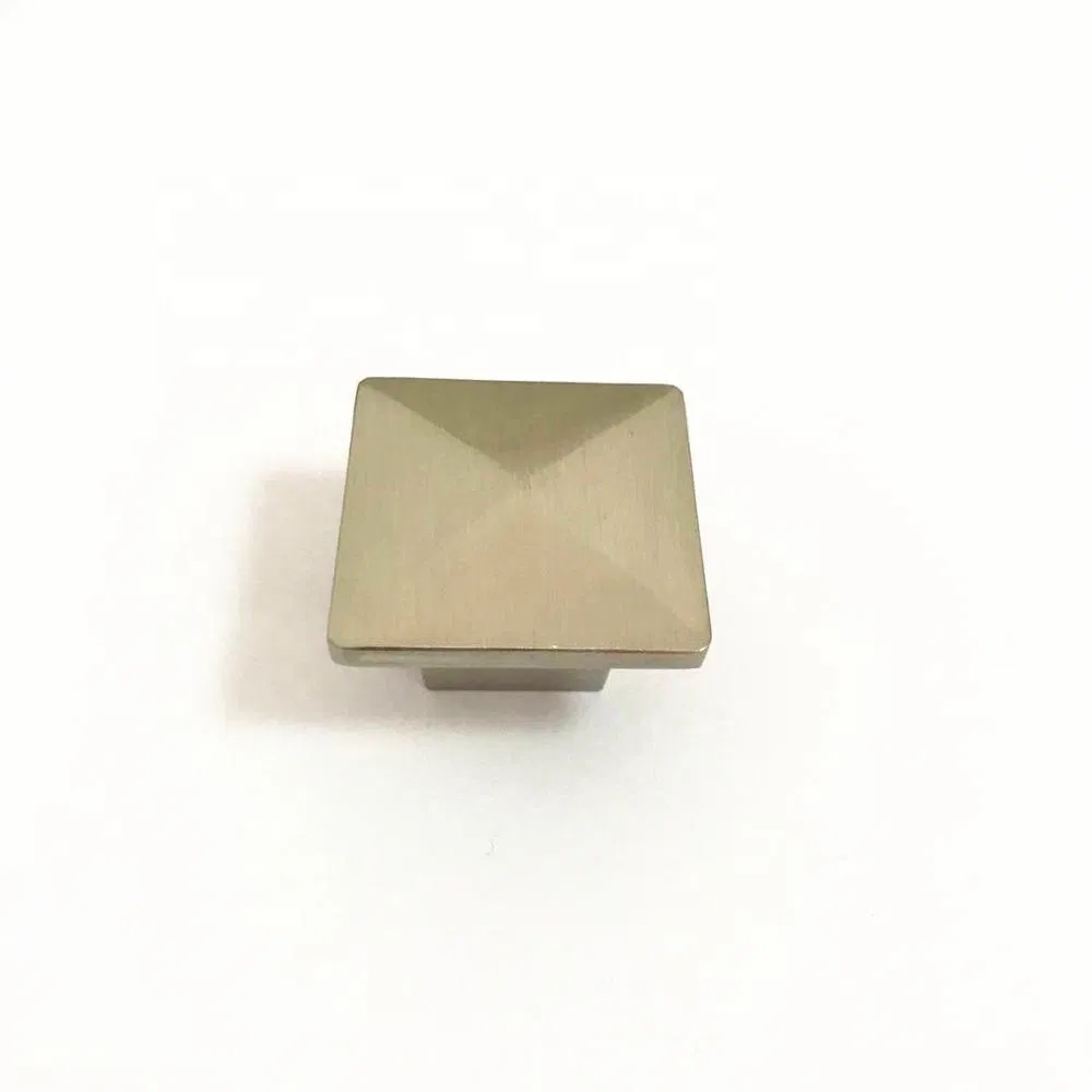 Furniture Hardware Bathroom Zinc Alloy Brushed Nickel Cupboard Square Cabinet Drawer Knobs