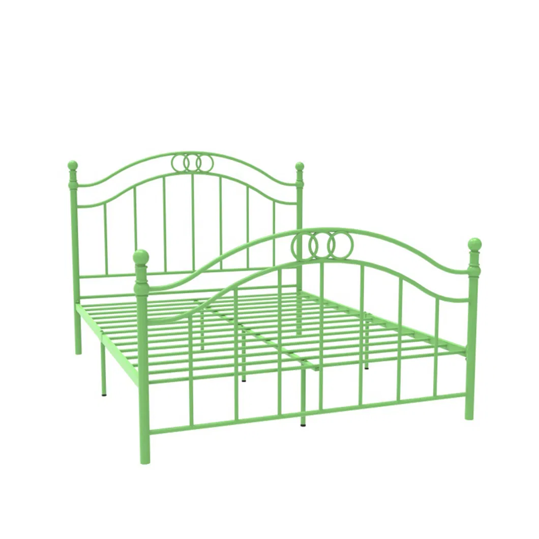 Metallic Beds Single Double King Full Size White Gold Metal Bed Frame