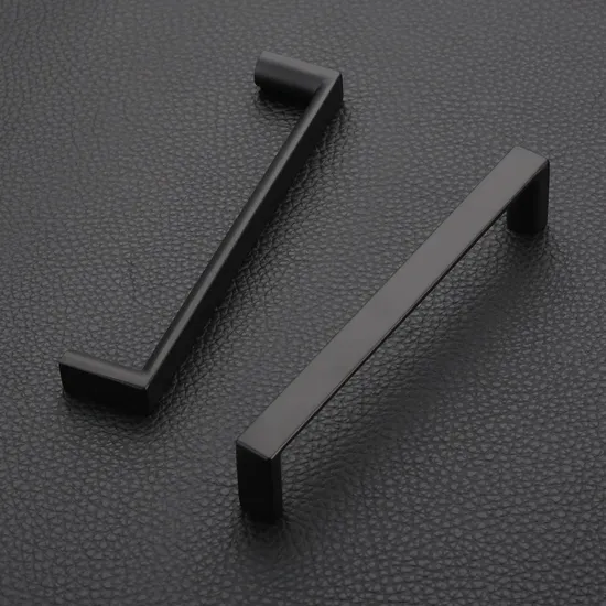 Zinc Furniture Hardware Drawer Pulls Matt Black Kitchen Cabinet Handles