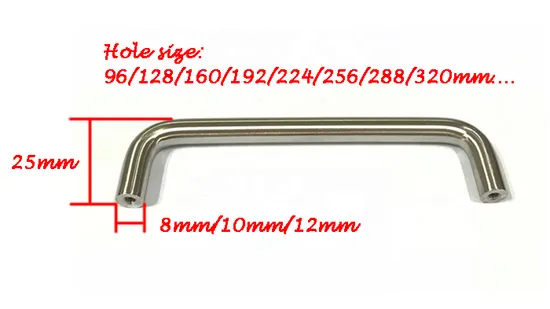 Stainless Steel Nickel Solid Round U Shape Cabinet Drawer Door Pull Handle