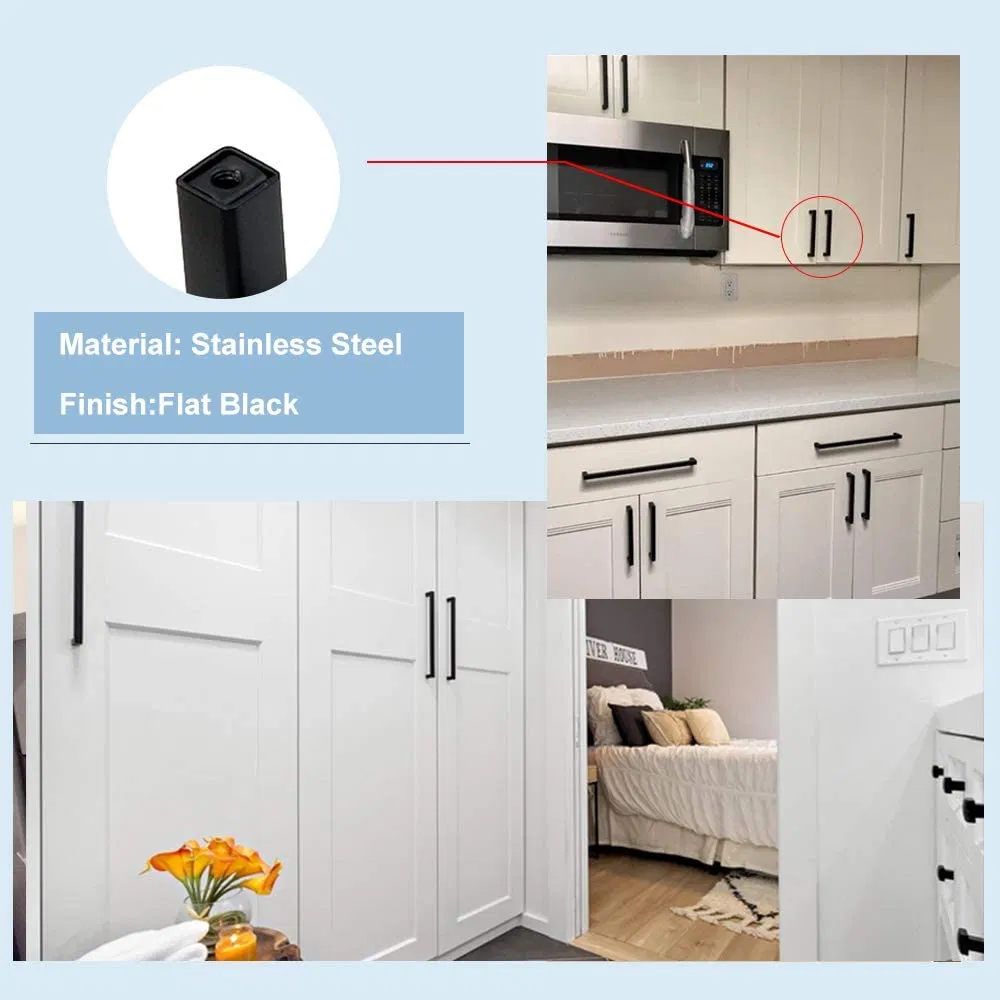 3-15inch Stainless Steel Cabinet Handles Square Furniture Kitchen Handle