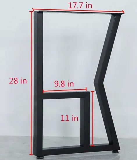 Industrial Black Powder Coated Finish Dining Table Iron Table Leg