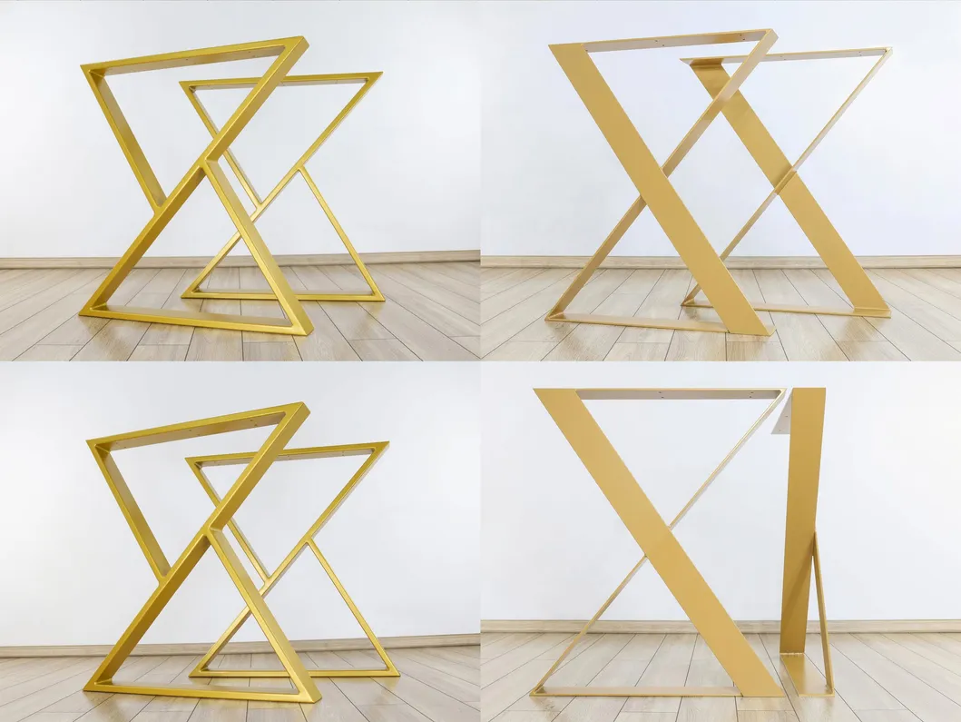 Furniture Office Dining Desk X Shape Steel Coffee Dining Metal Table Legs