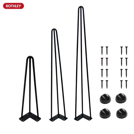Steel Matt Black Coffee Dining Furniture Metal Table Hairpin Legs
