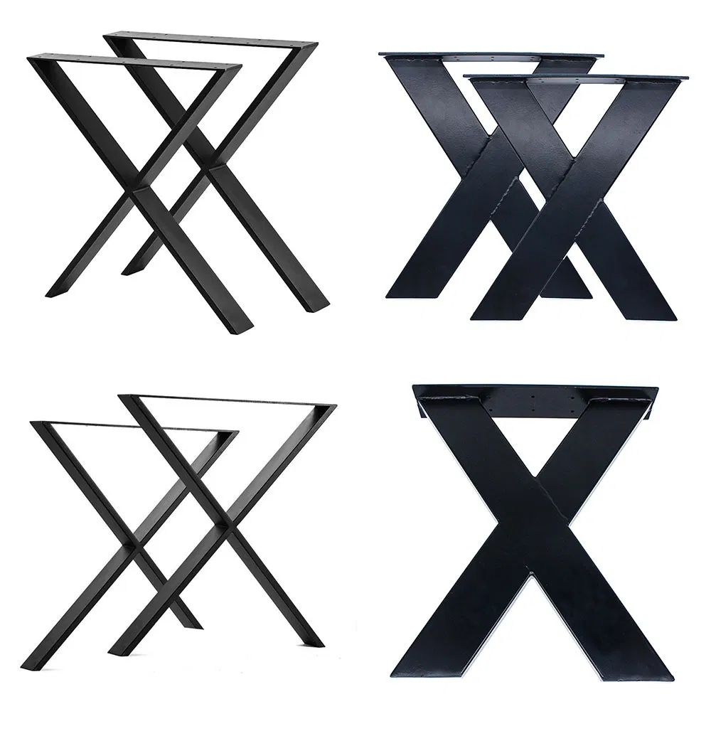 Heavy Duty Furniture Restaurant Dinning Desk Feet Metal Shape X Table Legs