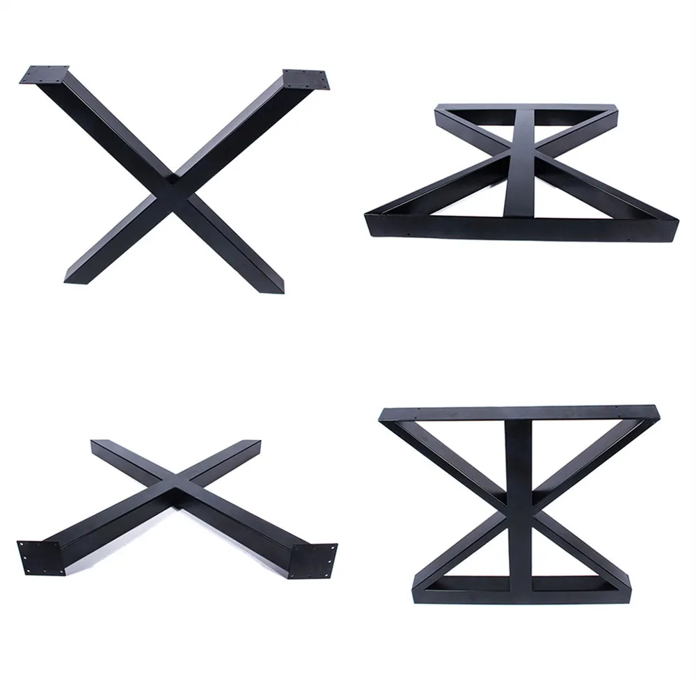 Heavy Duty Furniture Restaurant Dinning Desk Feet Metal Shape X Table Legs
