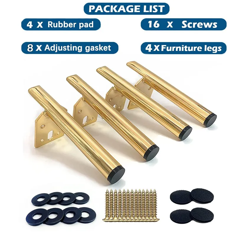 High Quality Metal Industrial Side Black Golden Table Legs