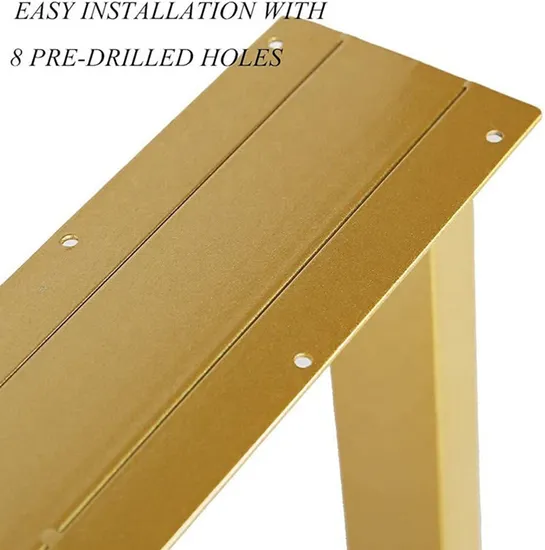 Square Tube Iron Heavy Duty Coffee Dining Office Desk Brass Table Legs