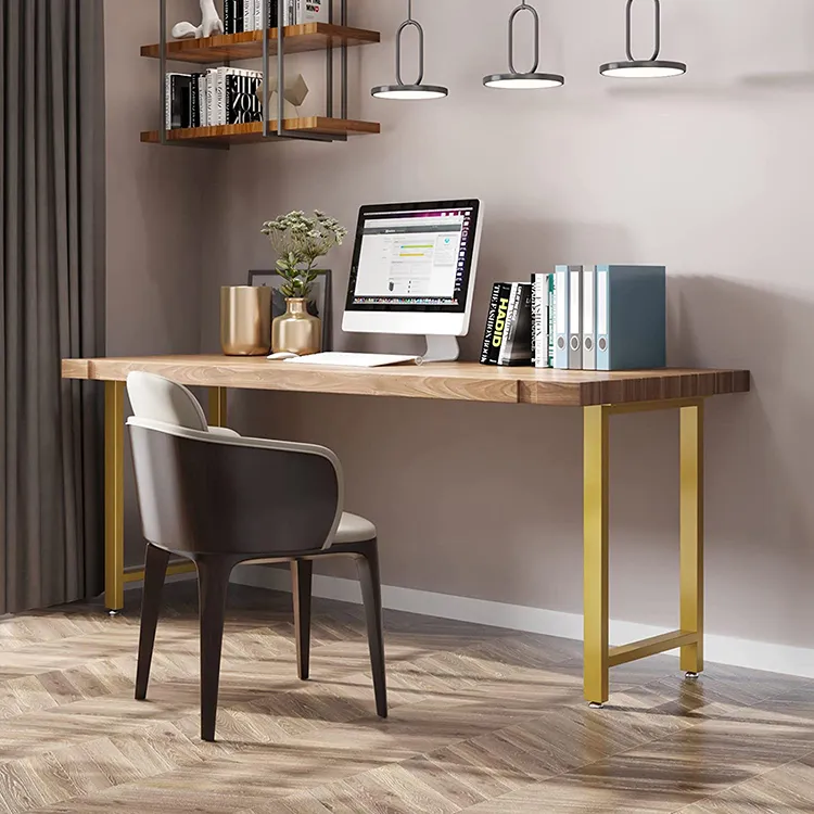 Cast Iron Heavy Duty Ffice Dinning Desk Gold Table Legs