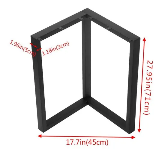 Black Powder Coating Wrought Modern Frame Customized Shaped Metal Table Leg