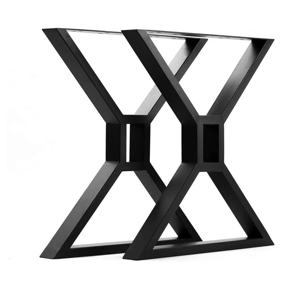 Industrial Style Metal Black X-Shape Furniture Dining Steel Table Base Legs