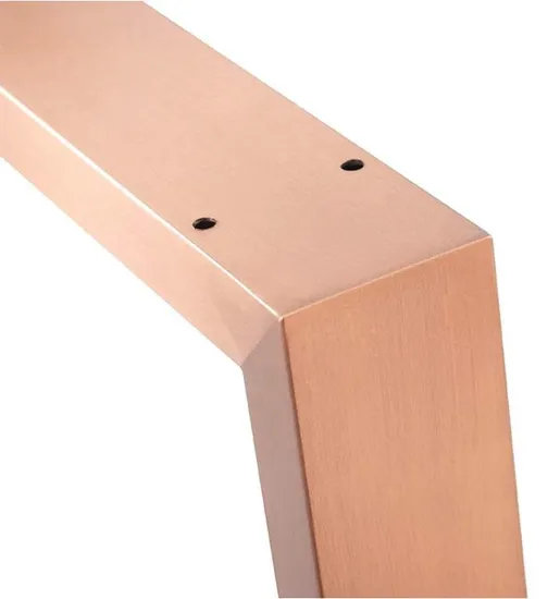 Heavy Duty Solid Steel Metal Rose Gold U Shaped Dining Table Leg