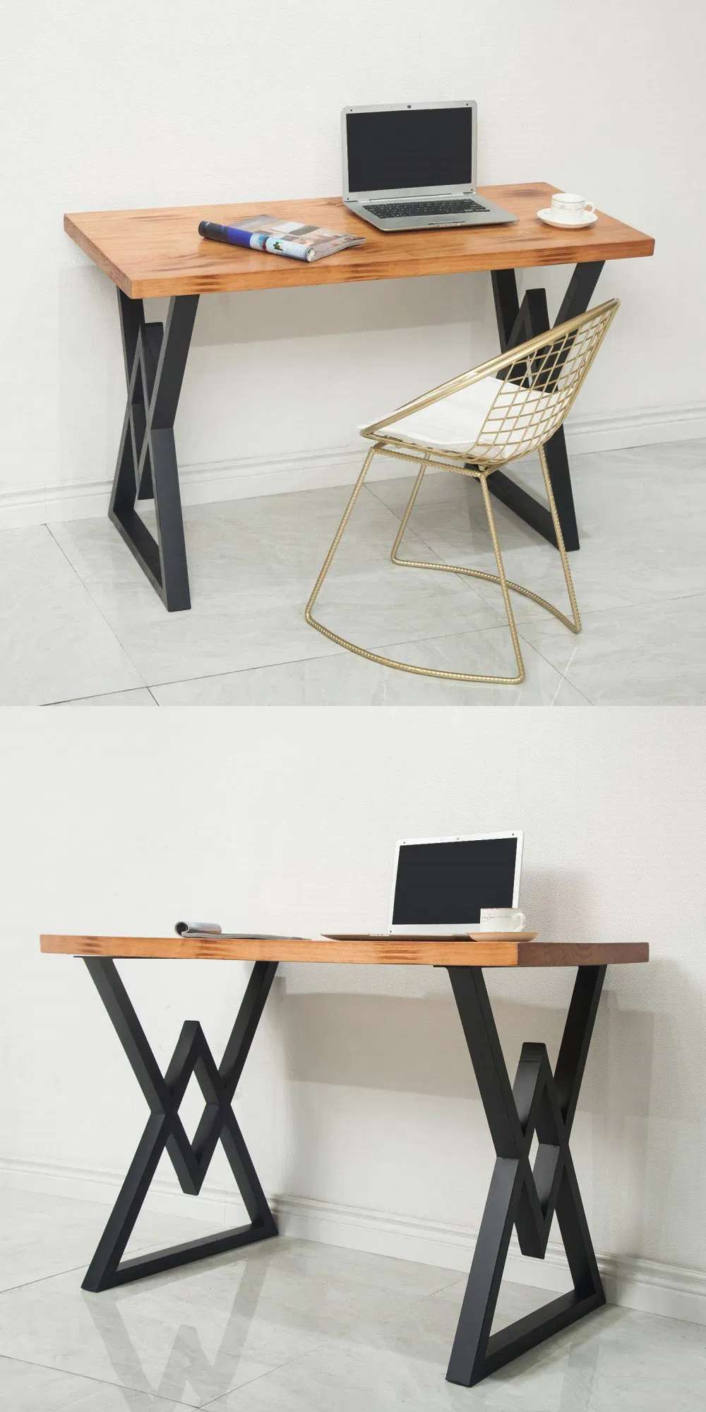 Heavy Duty Furniture Office Dining Desk Square Steel Metal Table Legs