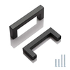 Stainless Steel Cabinet Drawer Door Handle Black Square Tube Furniture Pull Handles