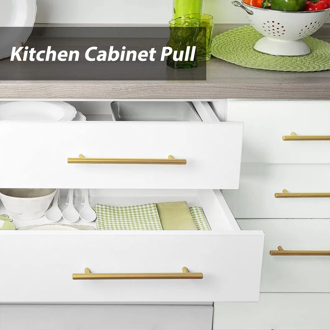 Stainless Steel Brass Gold Drawer Door T Bur Pull Handle