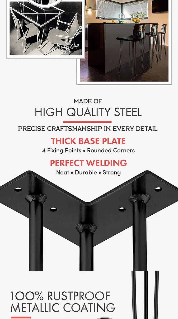 New Design Furniture Wholesale Metal Chrome Hairpin Table Legs