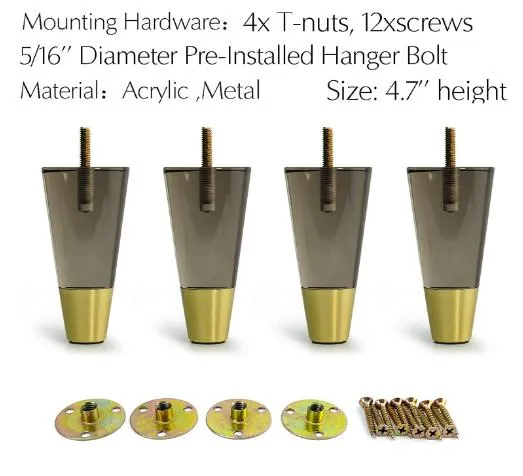 Modern Furniture Hardware Acrylic Legs for Chair and Sofa